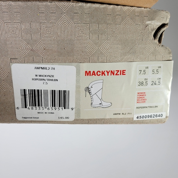 North Face Mackynzie Waterproof Tan Suede Leather Tall Tie Boot Women 7.5 New - Picture 7 of 7